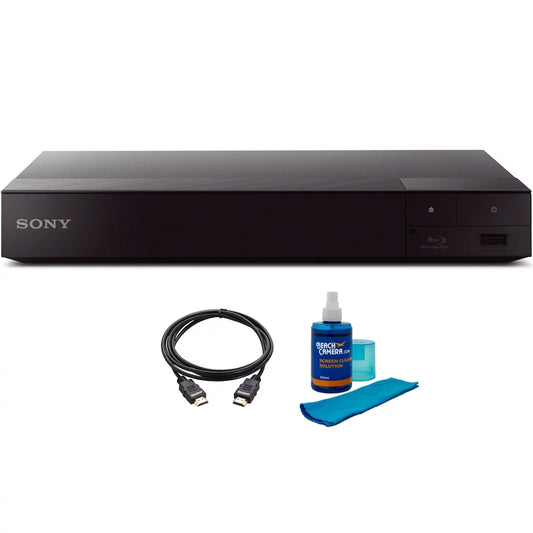 Sony bdp-s6700 4k upscaling 3d streaming blu-ray disc player w/ cleaning kit and hdmi cable bundle