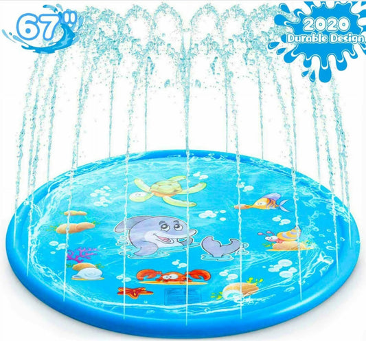 68" water splash sprinkler pad inflatable kids summer play game mat outdoor