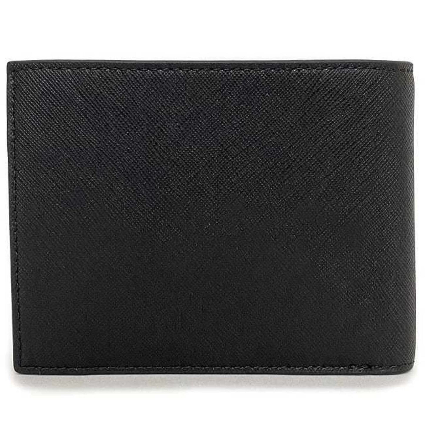 Pre-owned emporio armani folio wallet black white y4r165 leather emporio armani men's (like new)