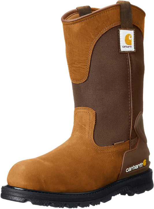 11" wellington waterproof soft toe pull-on leather work boot cmp1100