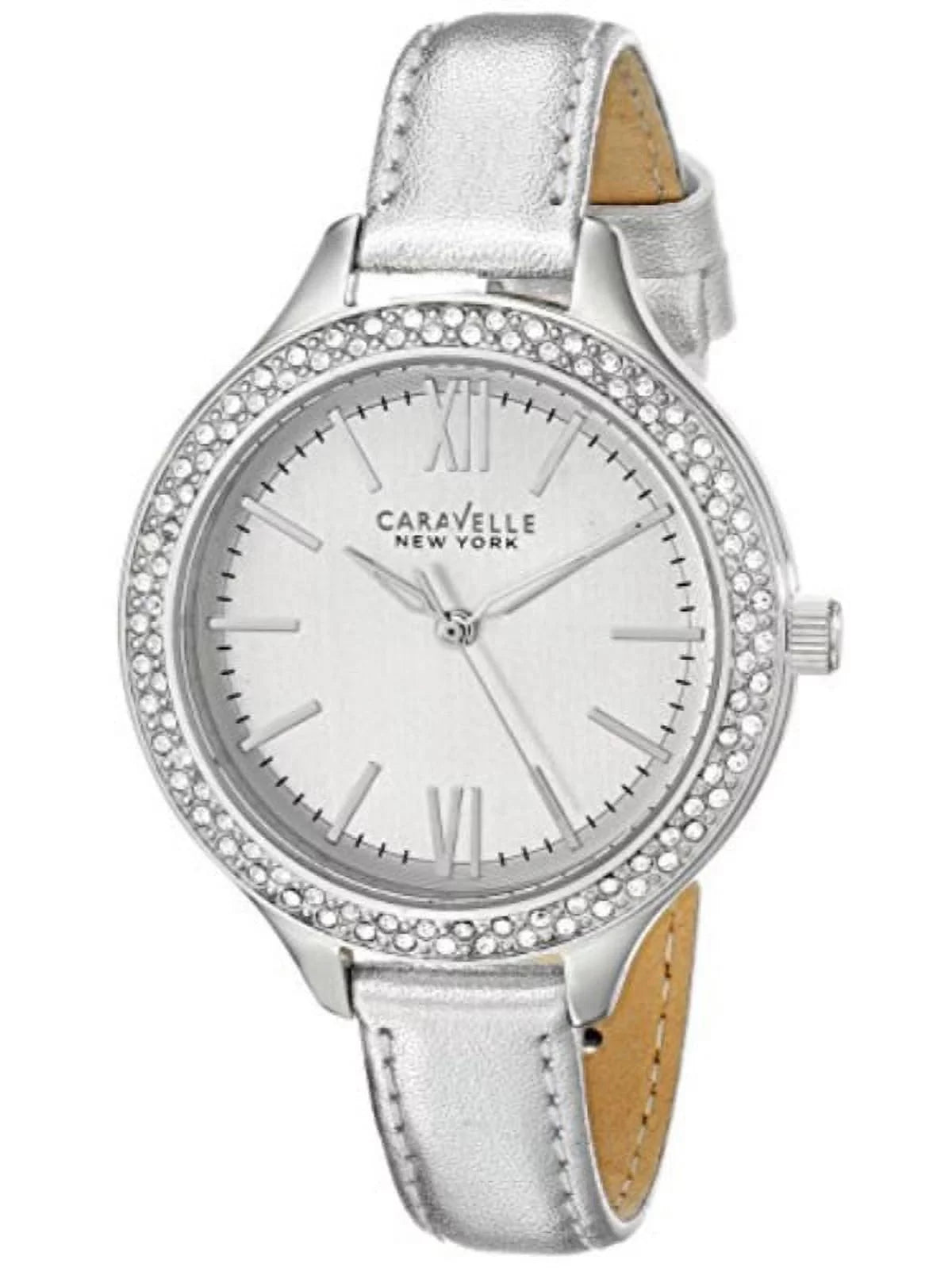 Caravelle new york women's 43l167 analog-display japanese-quartz silver-tone watch