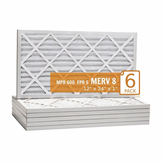 12x12x1 key pleat purolator air filter - merv 8 (6 pack)