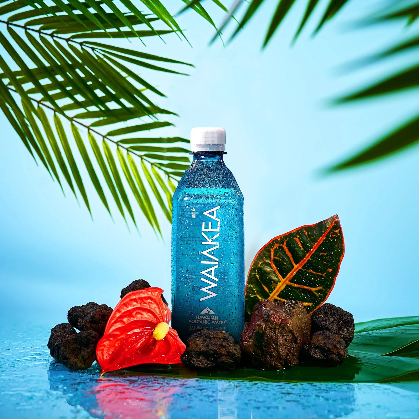 Waiakea hawaiian volcanic water, naturally alkaline, 100% recycled bottle, 16.9 fl oz (pack of 24)