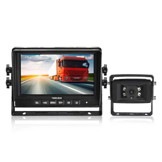 Haloview mc7601 backup camera system kit 7'' lcd reversing monitor and ip69k waterproof rear view camera for truck/trailer/bus/rv/pickups/camper/van/farm machine car (mc7601)