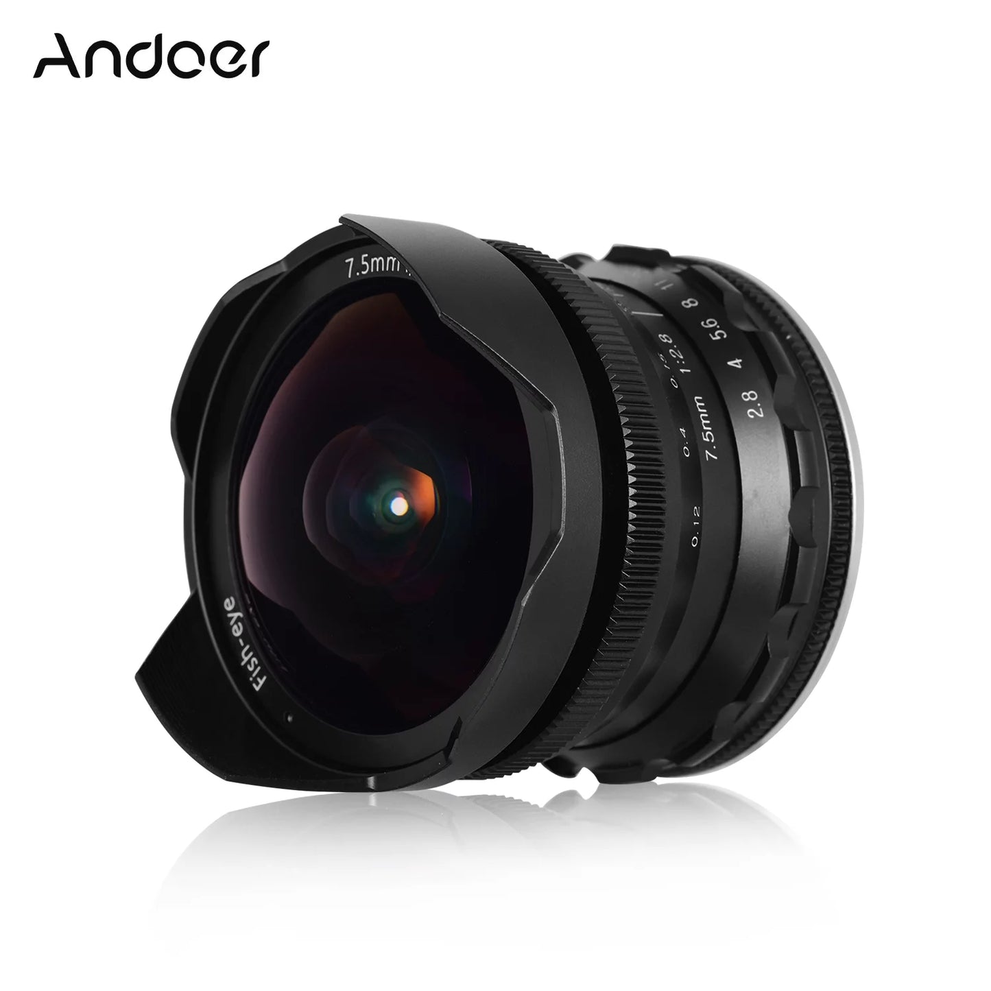 Andoer camera lens,7.5mm f2.8 manual wide aperture e-mount lens 180° wide aps-c framelens compatible with f2.8 manual fisheye aperture e-mount lens a6300 a6000 5100 camera a6600 a6100 ainn