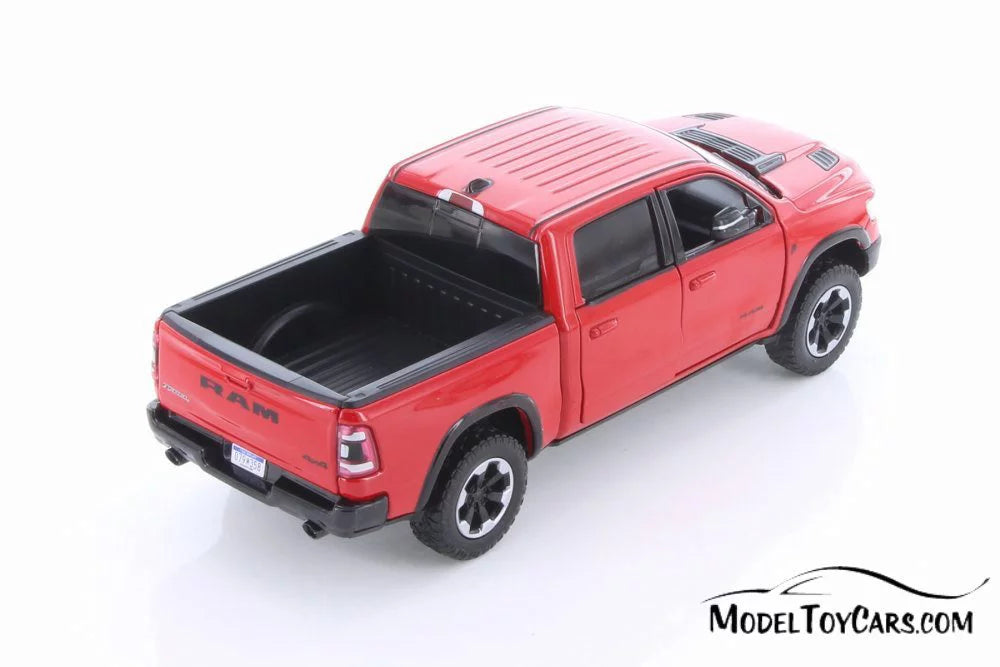 2019 dodge ram 1500 crew cab rebel pickup truck, red - showcasts 79358/16d - 1/24 scale diecast model toy car (brand new but no box)