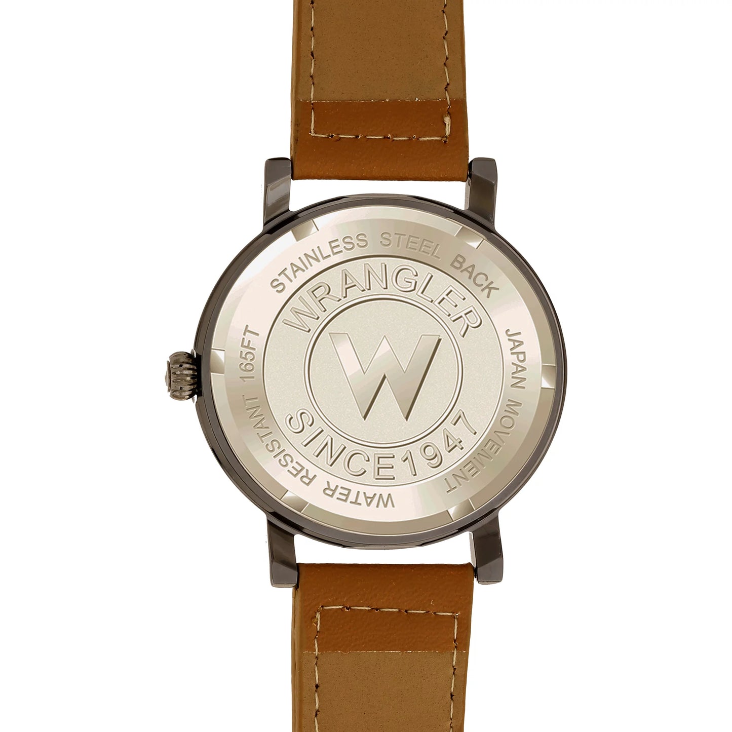 Wrangler 42mm yellow dial, brown strap watch