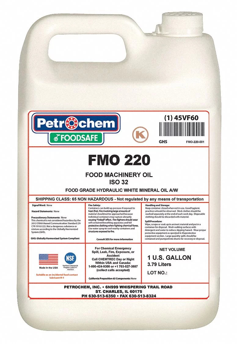 Petrochem hydraulic oil,1 gal.,pail,iso 220  fmo 220-001