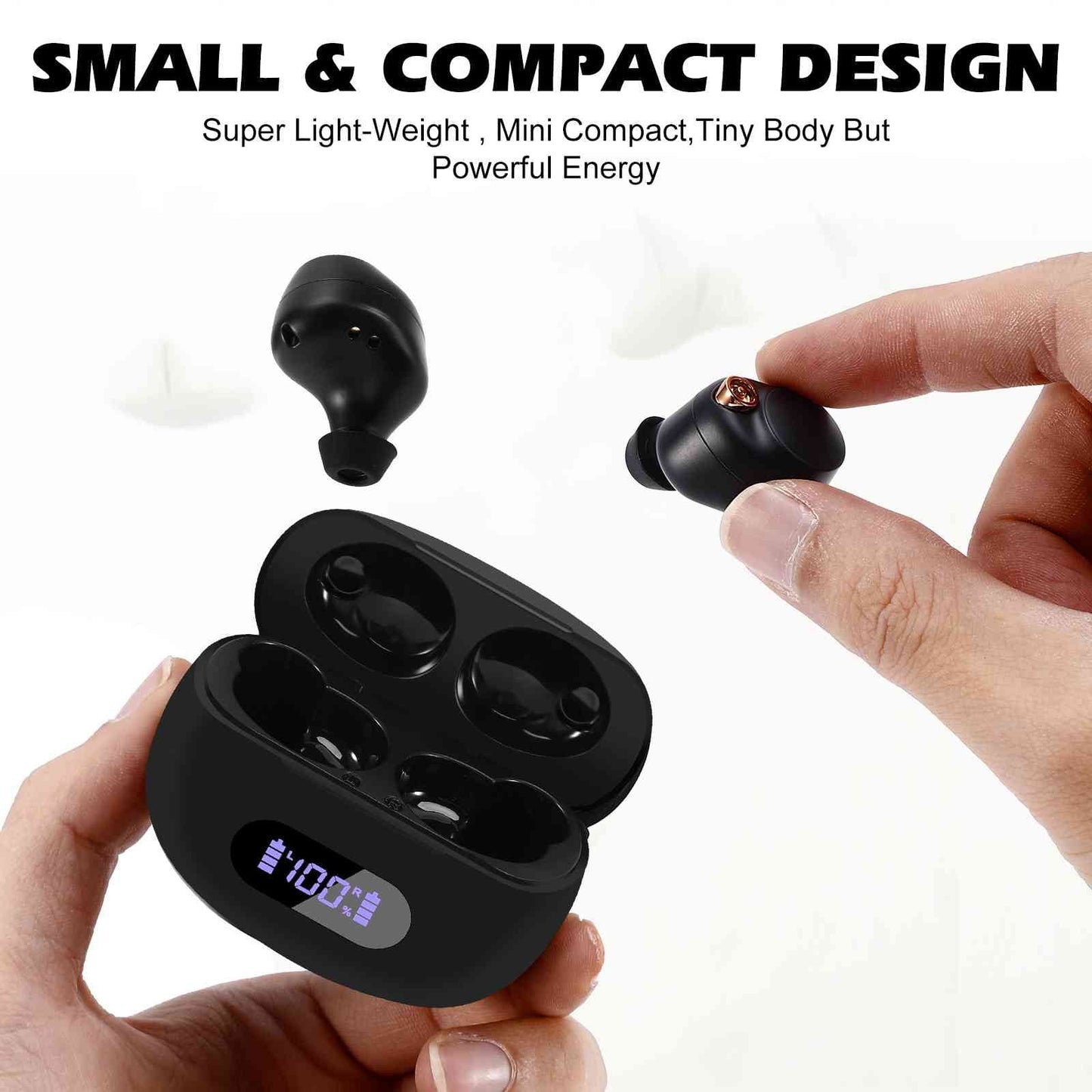 Urbanx true wireless bluetooth earbuds + charging case, black, dual connect, ipx5 water resistance, bluetooth 5.2 connection, balanced, bass boost compatible with lenovo z6 youth