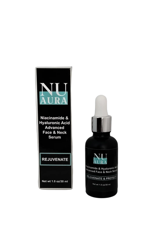 Nu aura skincare niacinamide & hyaluronic acid advanced face serum 1 oz