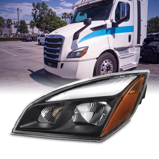 Akkon - fits 2018-2023 freightliner cascadia 113 116 125 126 oe full-led black housing headlights - driver side replacement