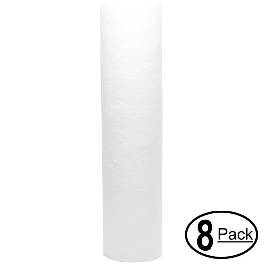 8-pack replacement for watts ro-tfm-5sv polypropylene sediment filter - universal 10-inch 5-micron cartridge for watts premier 500032 ro-tfm-5sv five stage reverse osmosis system - denali pure brand