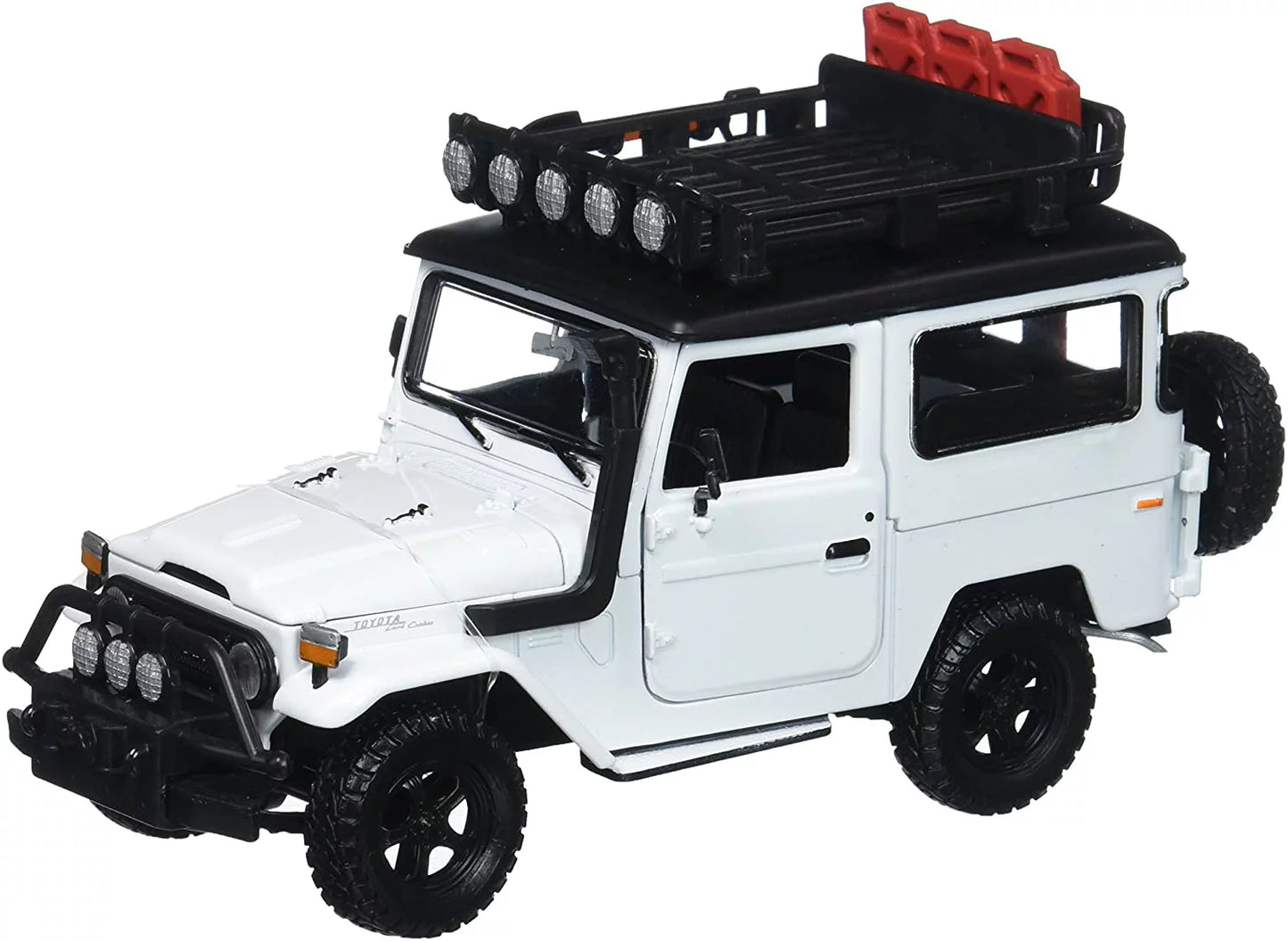 Toyota fj40 land cruiser white "4x4 overlanders" 1:24 by motormax 79137