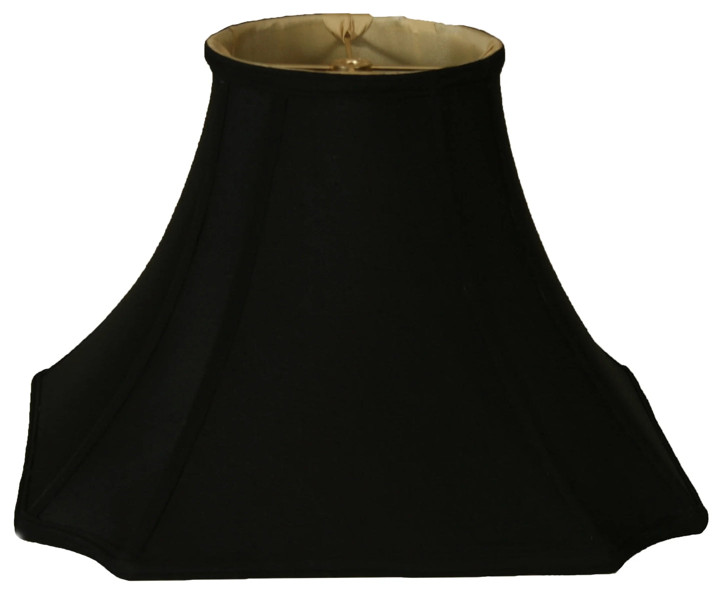 Royal designs 10" square inverted cut corner lamp shade black with gold lining