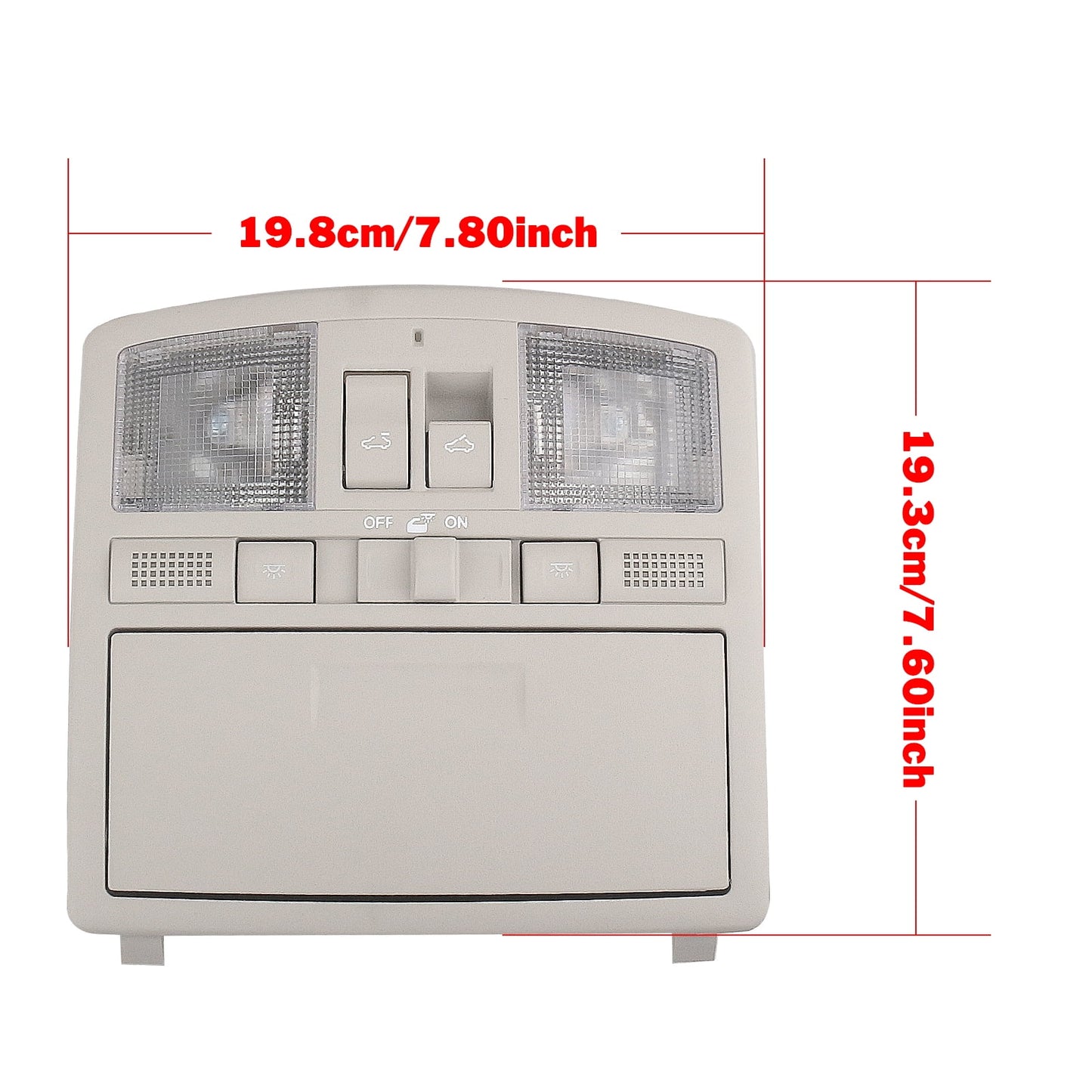 Overhead console reading light w/ sunroof switch for mazda 6 2009-2013 cx-9 2010-2015 gray