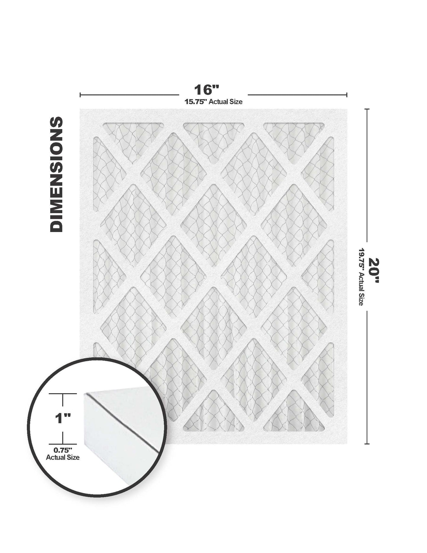 16x20x1 (15.75 x 19.75) accumulair merv 8 filter (4 pack)