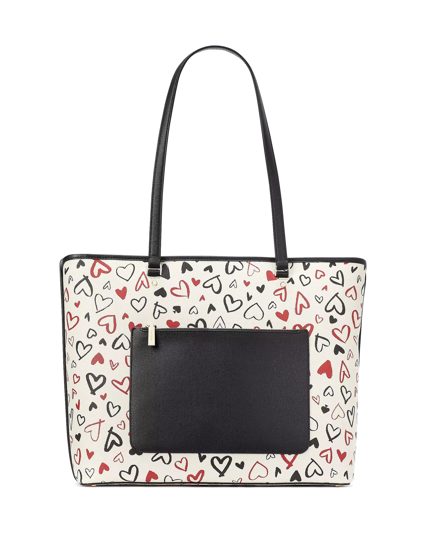 Perfect scribble hearts printed large tote