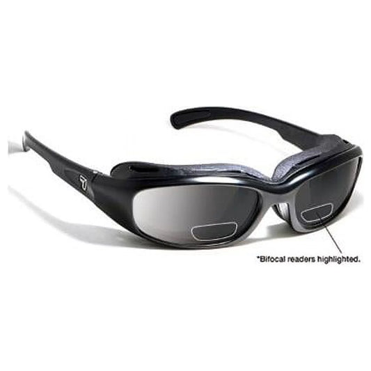 7eye 160141f churada sharp view gray plus 2.50 reader sunglasses- matte black - small & medium