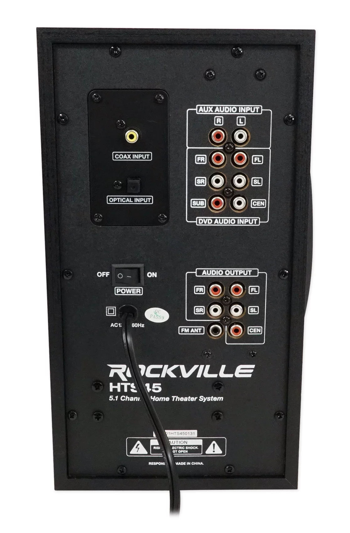 Rockville home theater/karaoke machine system w/5.25" sub+(2) wireless vhf mics