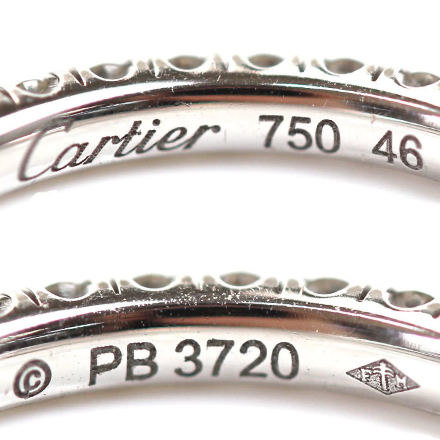 Pre-owned cartier cartier k18wg white gold etincelle de full eternity ring b4077946 size 6 46 1.6g women's (good)