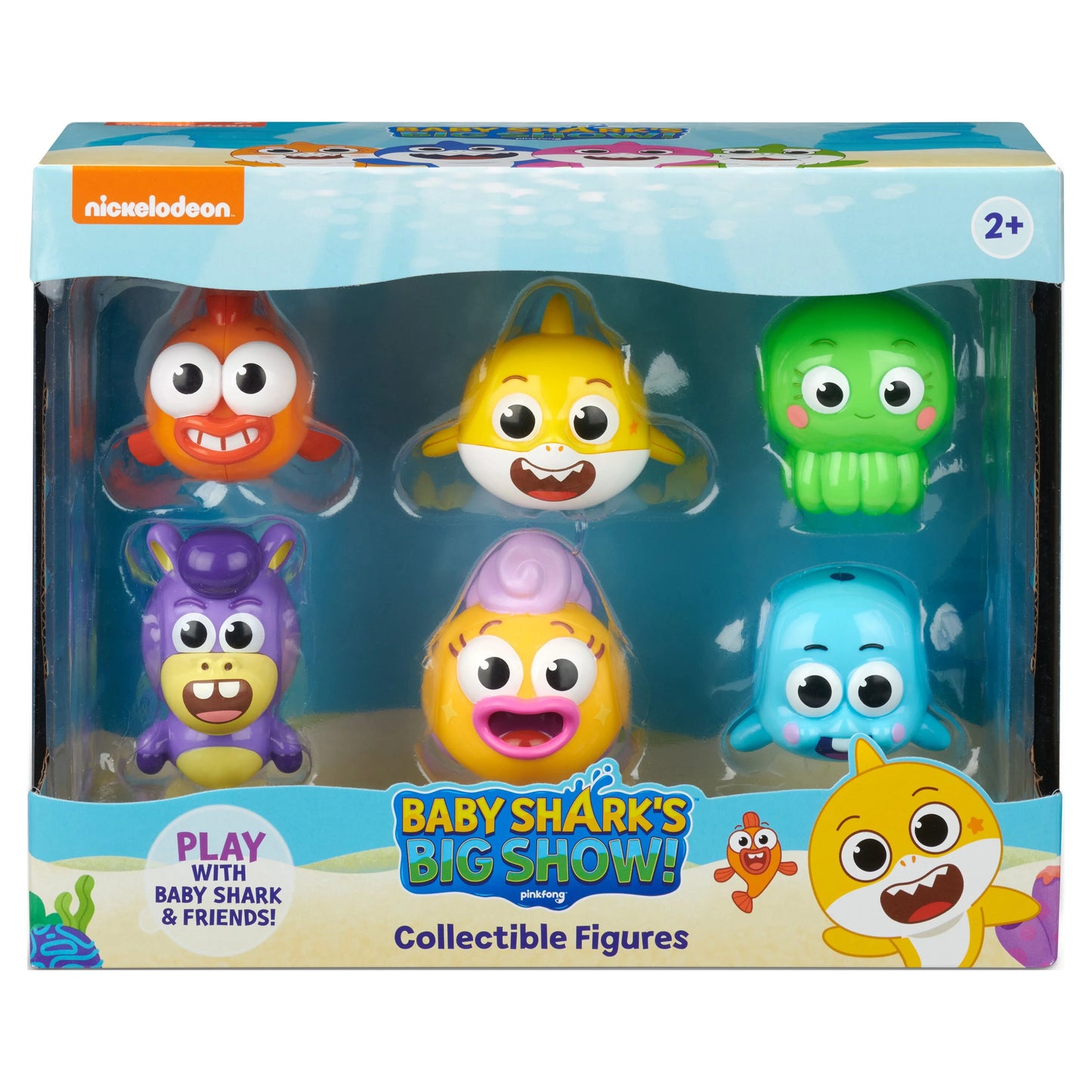 Baby shark's big show! collectible figures, 6-pack, multicolor