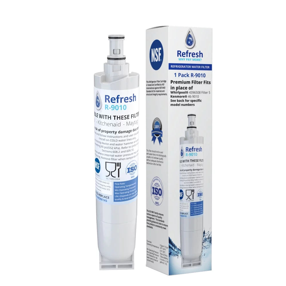 Replacement water filter filter for whirlpool 4396508 / r-9010 (6-pack) -by refresh