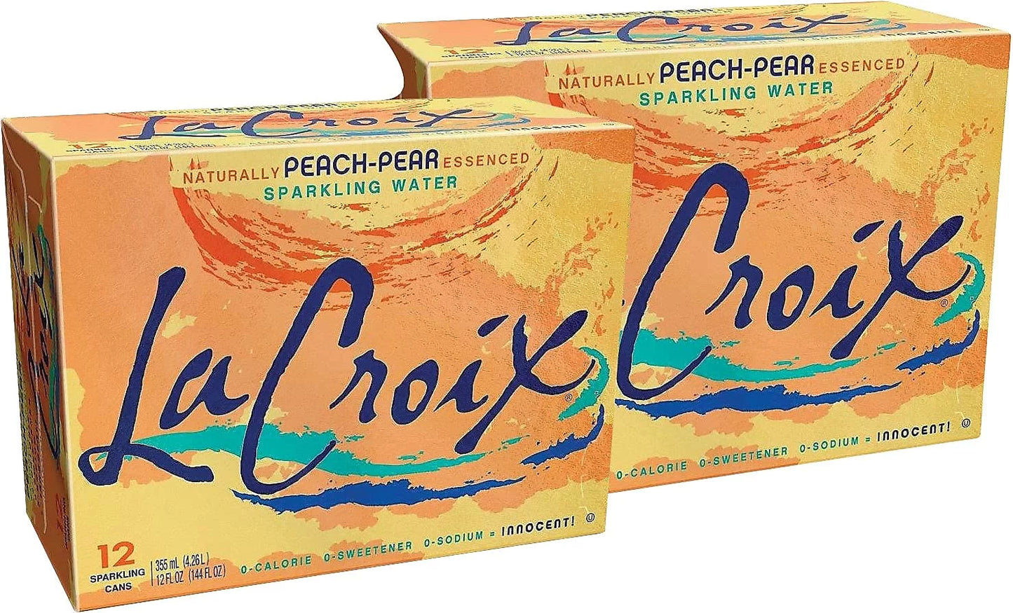 Peach-pear sparkling water 12 oz. 24/carton