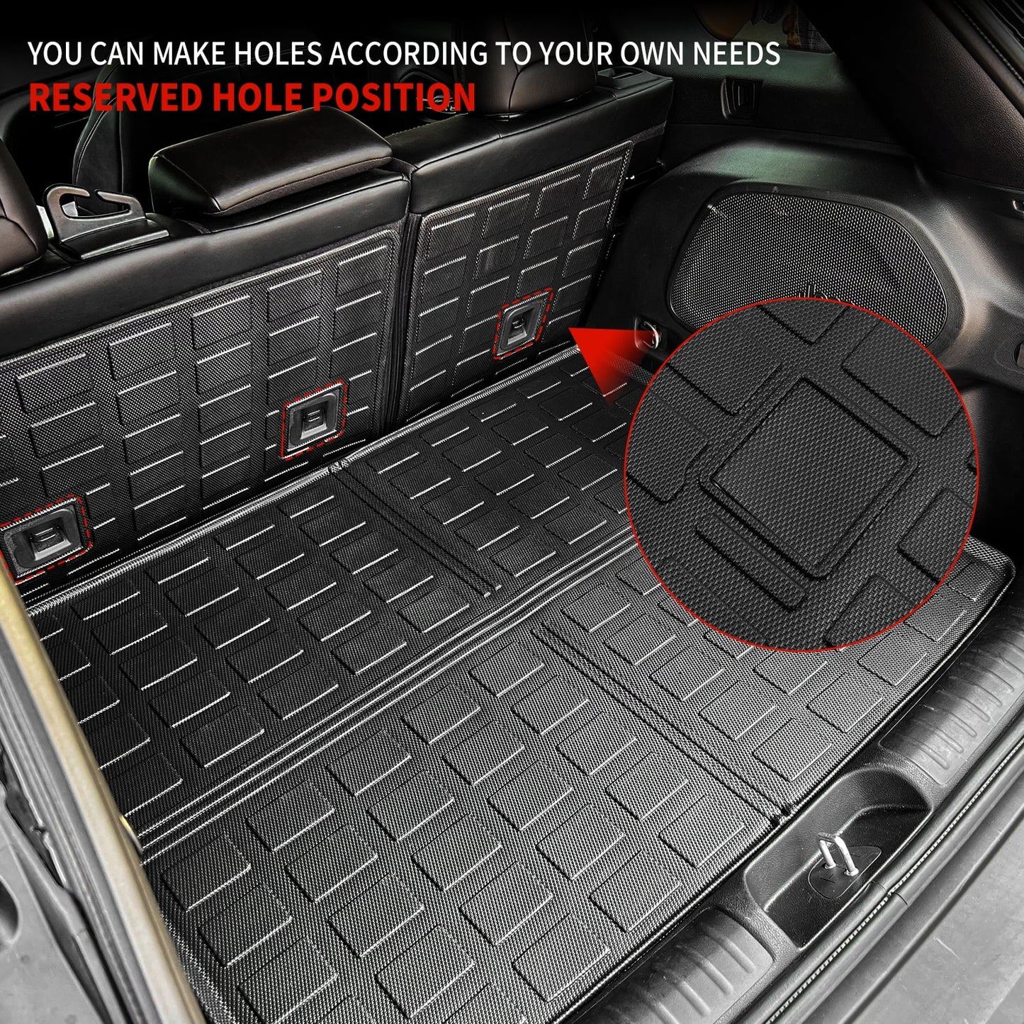 Floor mats compatible with 2019-2023 jeep cherokee cargo liner trunk mat tpe all weather back seat cover protector 2022 cherokee accessories (trunk mat+backrest mats+floor mats)