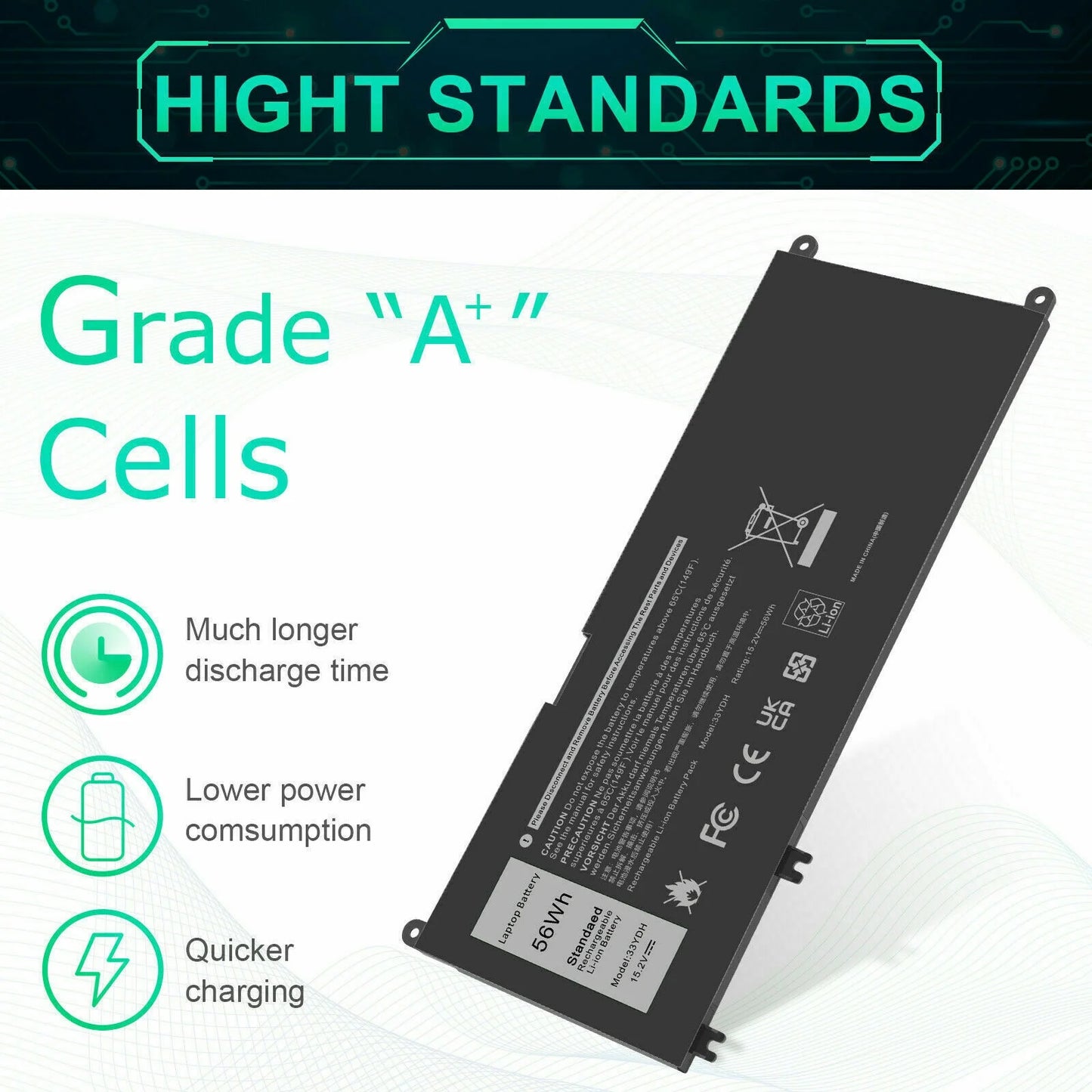 33ydh notebook computer battery for latitude series by dell 3380 3590 3580 3480 3490 w7nkd p30e001 us