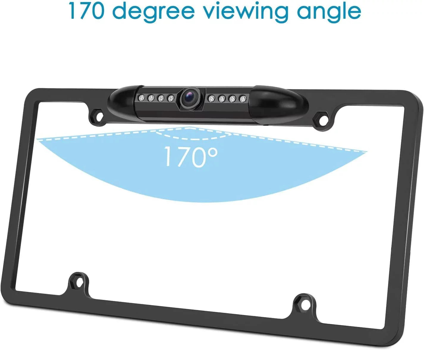 Backup camera rearview license plate frame for sony xav-ax150 black