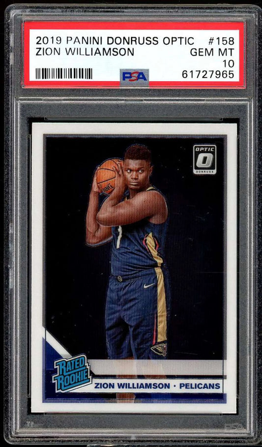 Zion williamson rookie card 2019-20 panini donruss optic #158 psa 10