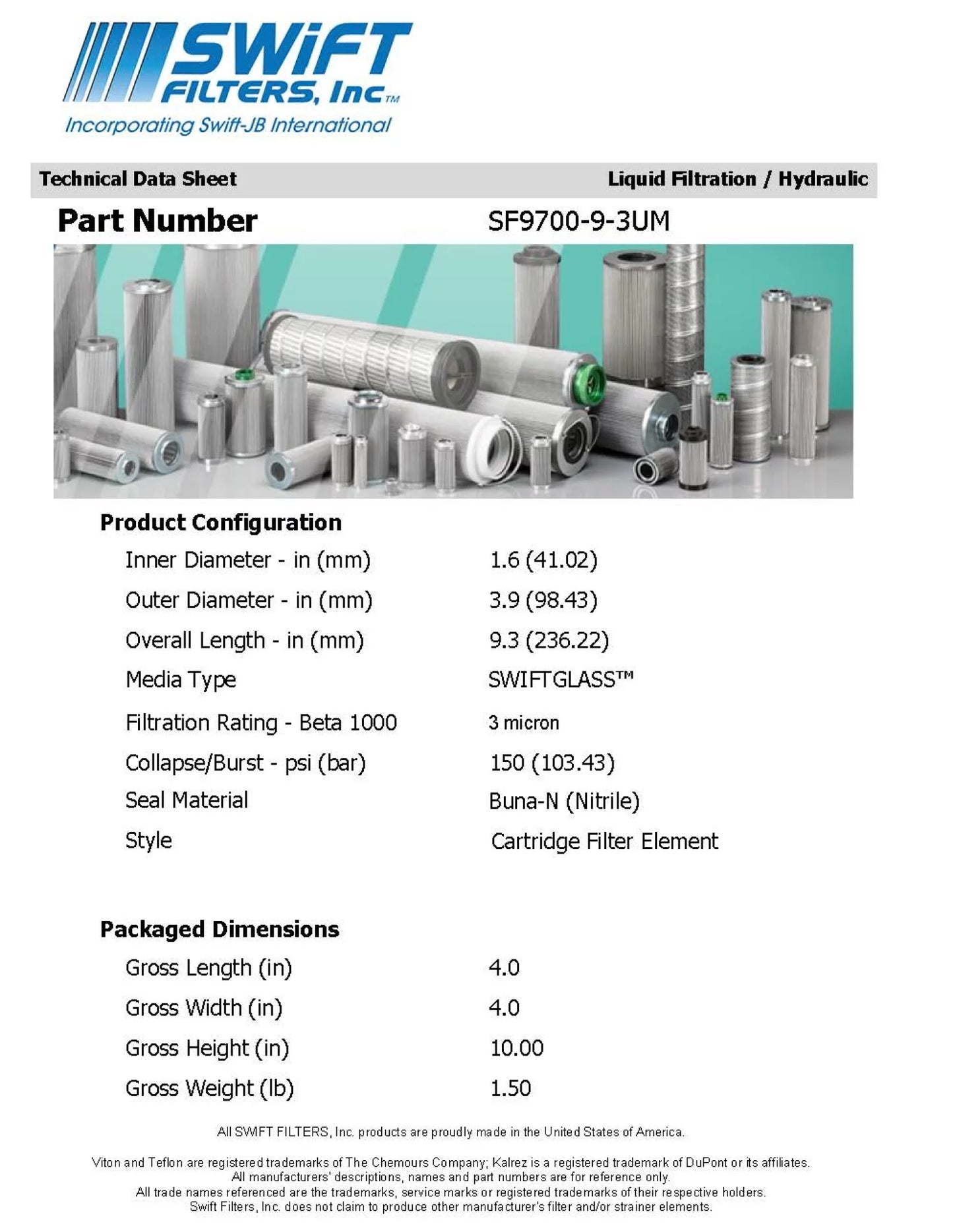 Direct interchange for fleetguard hf30491   cartridge filter element  microglass 3 micron