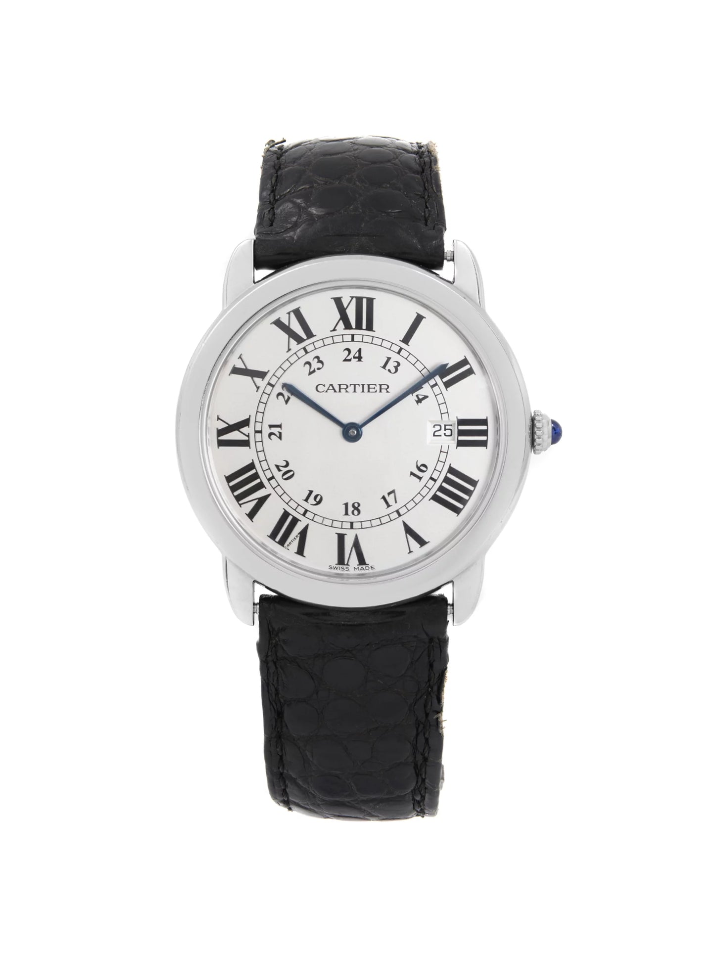 Cartier ronde solo 36mm stainless steel silver dial unisex quartz watch w6700255