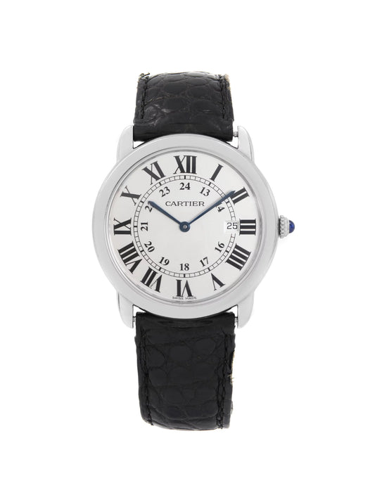 Cartier ronde solo 36mm stainless steel silver dial unisex quartz watch w6700255