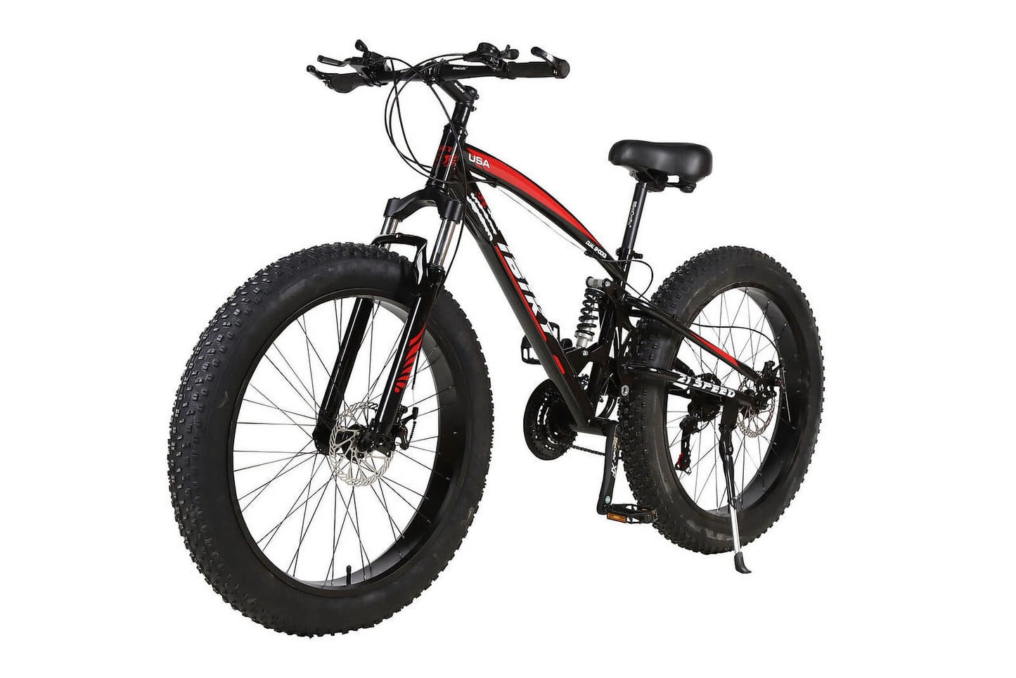 26&amp;quot; 21 speed 4.0&amp;quot; fat tire bike snow grass sand dual shock suspension mtb adult