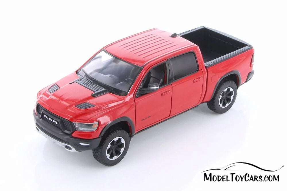 2019 dodge ram 1500 crew cab rebel pickup truck, red - showcasts 79358/16d - 1/24 scale diecast model toy car (brand new but no box)