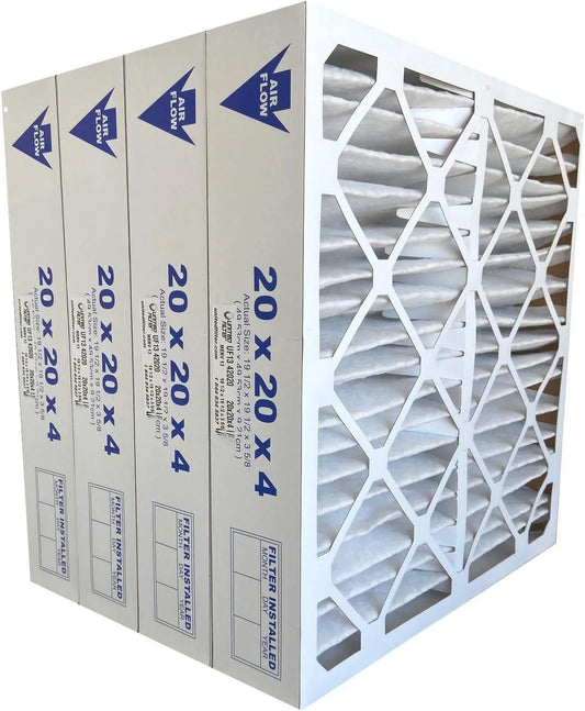 United filter 20x20x4 merv 13 furnace air filters (case of 4) | actual size: 19-1/2" x 19-1/2" x 3-5/8" | hvac filters captures bacteria, airborne dust, pollen, mold spores & smoke