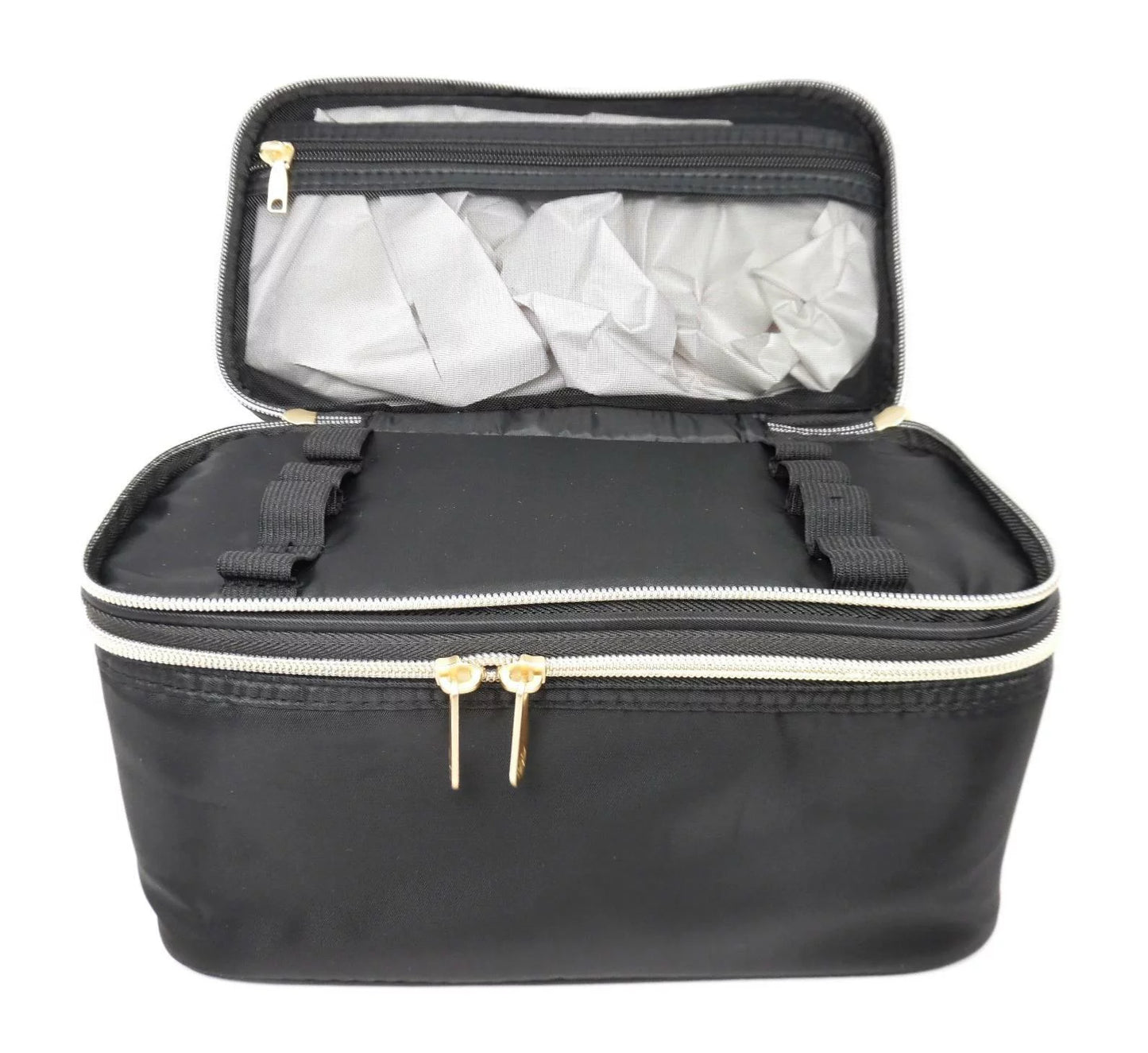 Sonia kashuk double zip train case makeup bag - black black