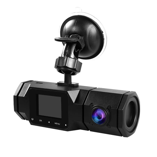 Soatuto dual dash cam 1080p front and cabin car dashboard camera with ir night vision, 2 channel driving recorder motion detection, parking monitoring, accident locked, loop recording, 1.5in ips