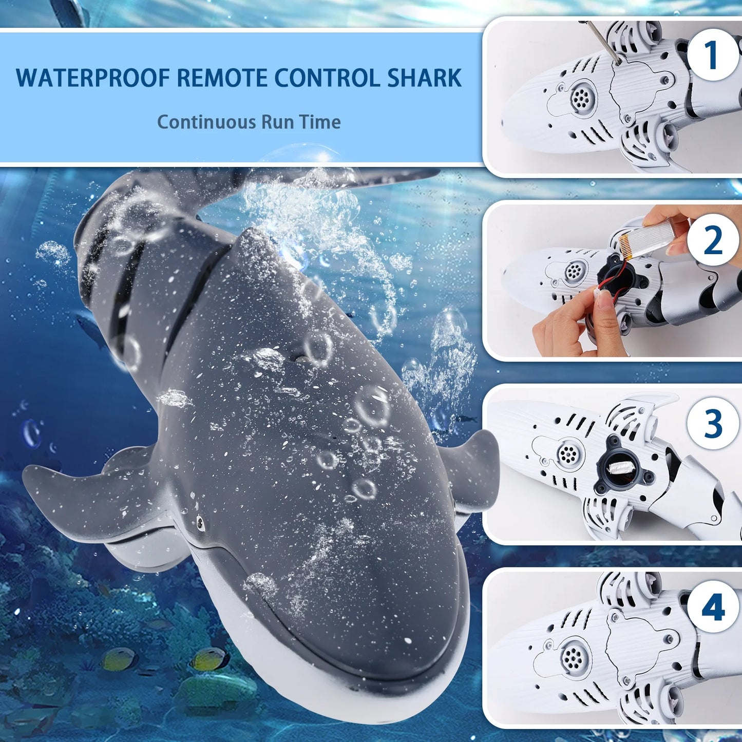 Ant class remote control whale toys, rc shark spray water boat toy for boys girls, swimming pool toys, rc boat for kids, diving toys for pool