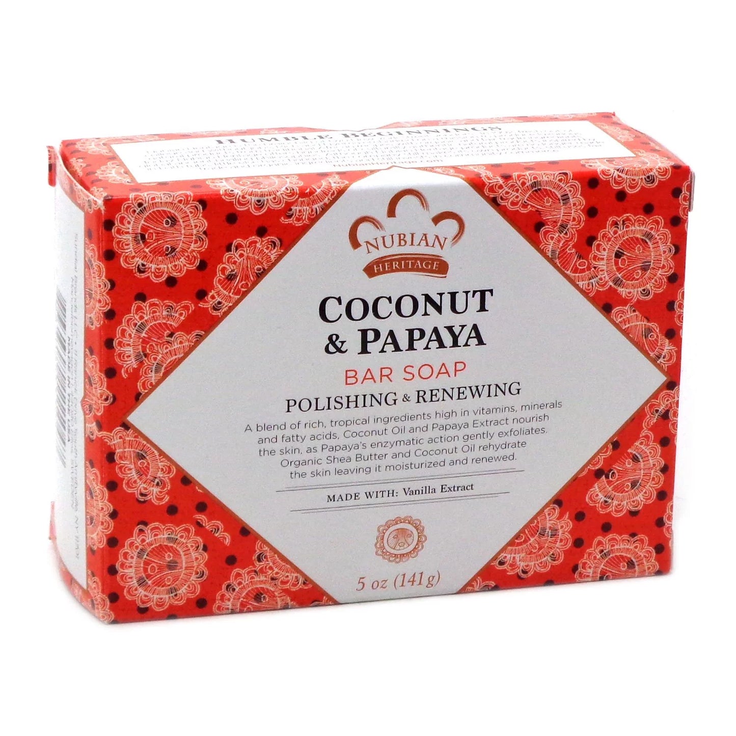 Nubian heritage soap bar coconut papaya (pack of 6)