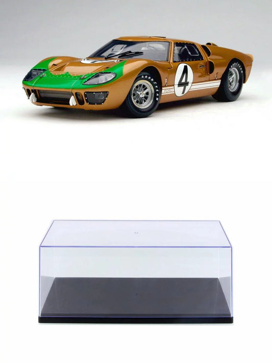 Diecast car w/display case - 1966 ford gt-40 mk ii le mans #4, gold - shelby collectibles sc414g - 1/18 scale diecast car