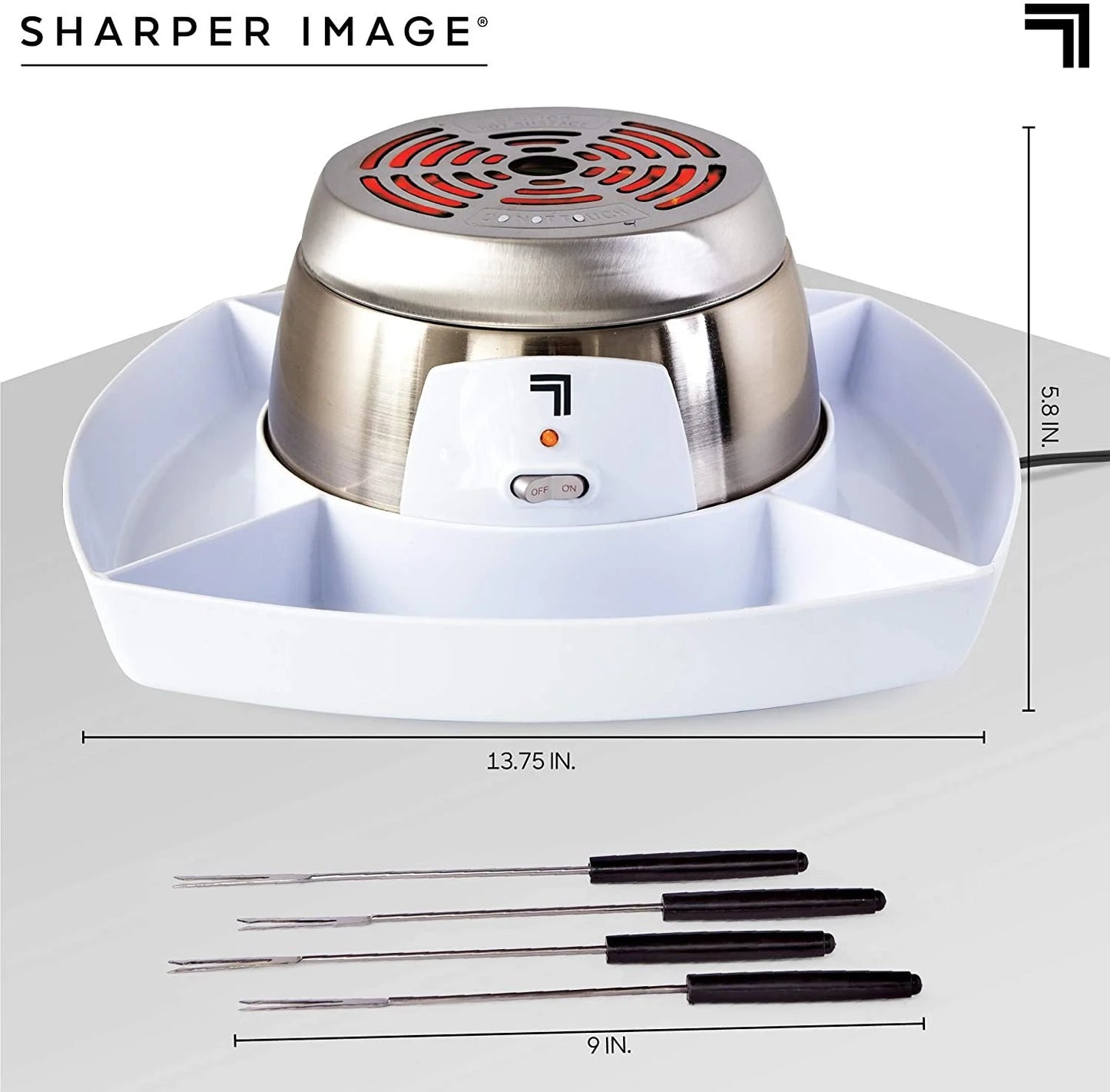 Sharper image electric tabletop s'mores maker for indoors, 6 piece set