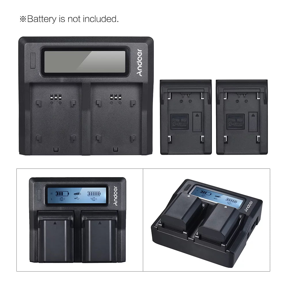 Suzicca np-fz100 dual channel lcd battery replacement for sony a7iii a9 a7riii a7siii