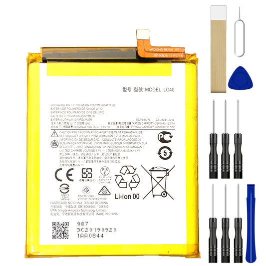 Replacement battery lc40 for motorola moto e (2020) e7 xt2052 tool