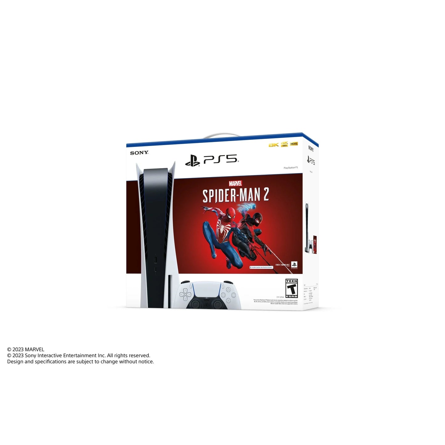 Tec sony playstation_ps5 gaming console(disc) with marvel’s spider-man 2 bundle - white edition