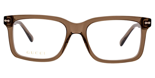 Gucci gg0914o 002 rectangular squared brown demo lens 54 mm men's eyeglasses