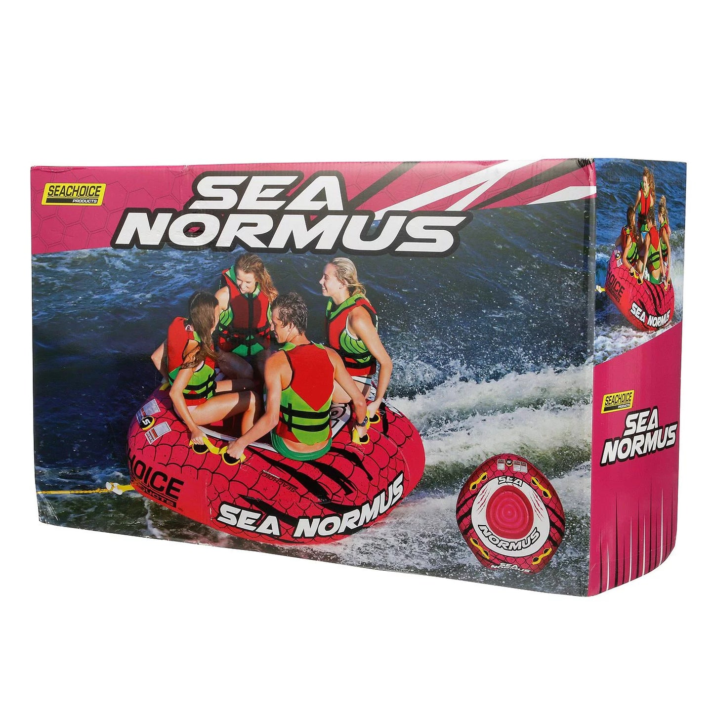 Seachoice 86904 sea-normous open top tube, 1-4 riders, air-cushioned floor, 69x69 inches