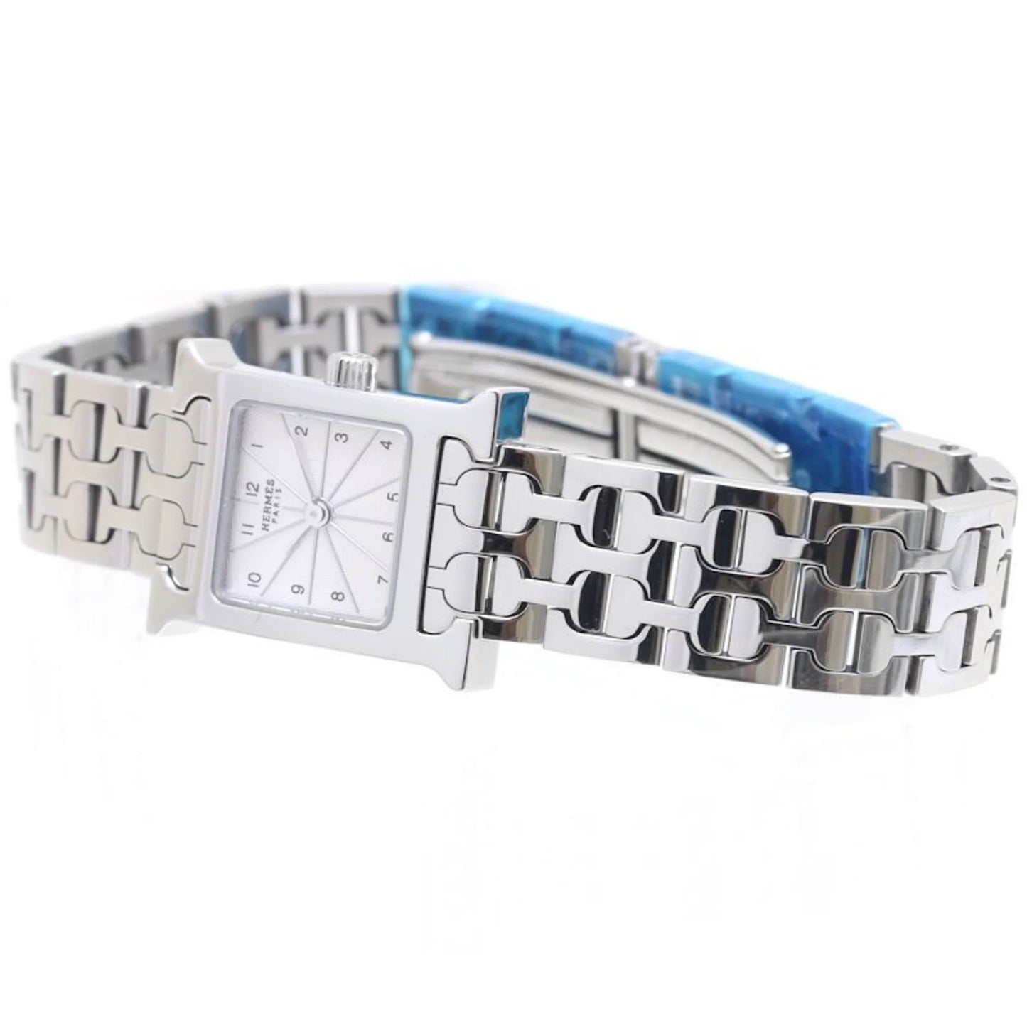 Pre-owned hermes h watch mini hh1.110.260 4835 141002w100 stainless steel ladies 39260 (good)