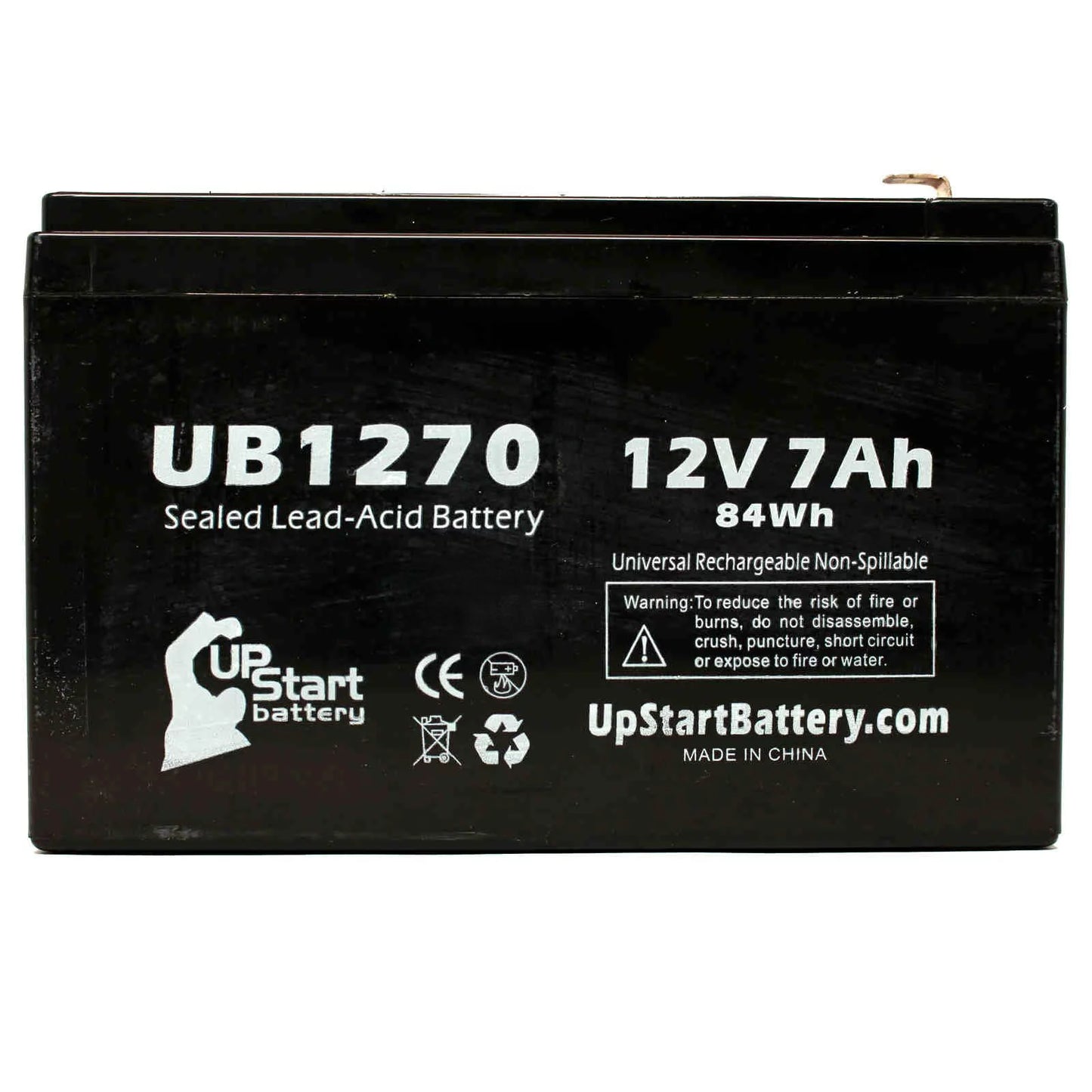 2x pack - compatible apc smart-ups 1500 sum1500rmxl2u battery - replacement ub1270 universal sealed lead acid battery (12v, 7ah, 7000mah, f1 terminal, agm, sla) - includes 4 f1 to f2 terminal adapters